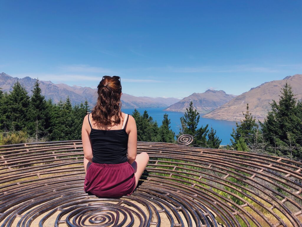 melody sitting in nest at top of queenstown hill in new zealand