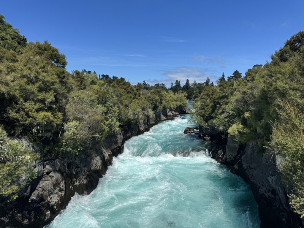 huka falls waterfall, new zealand