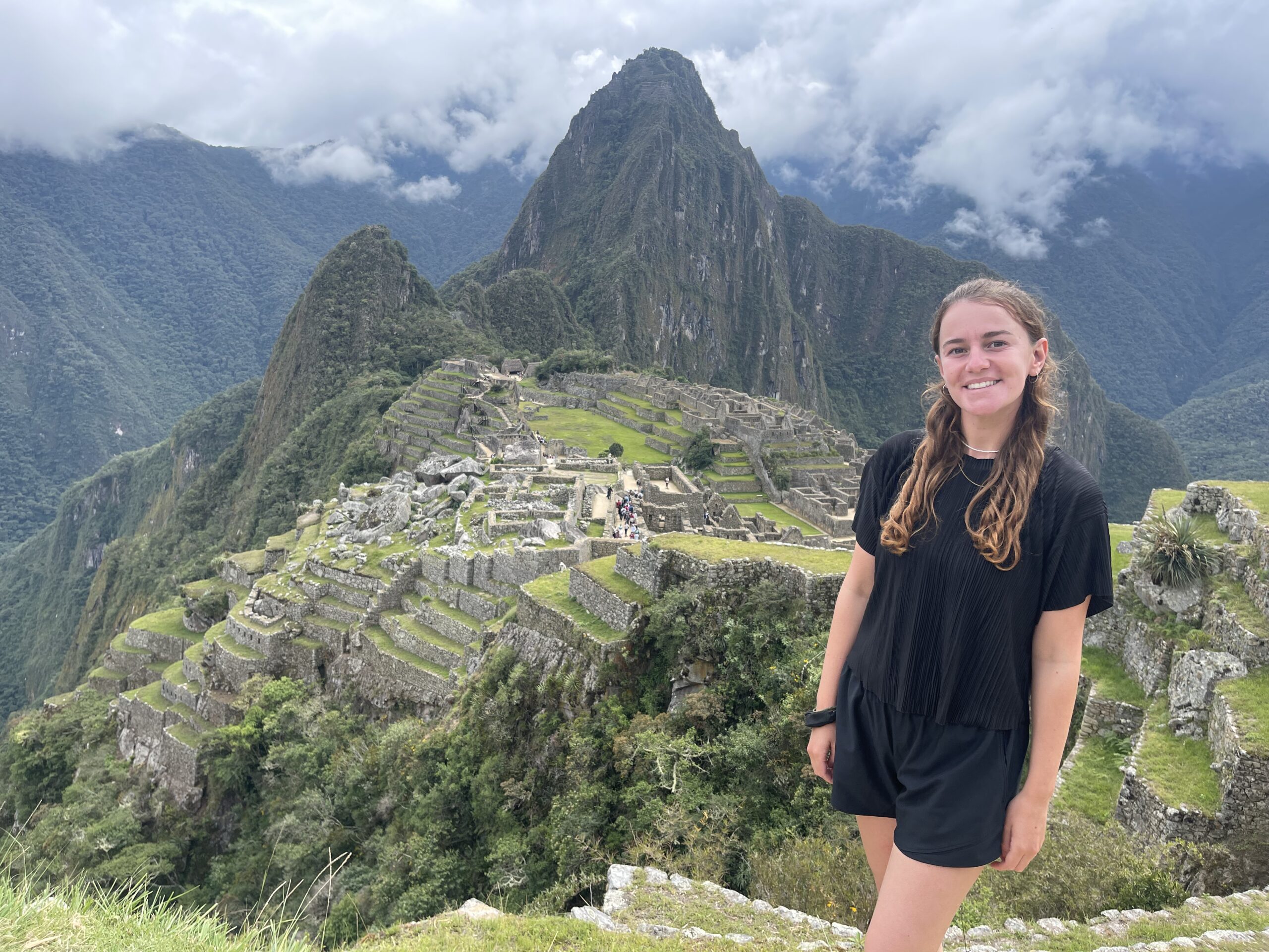 melody standing infront of machu picchu, peru