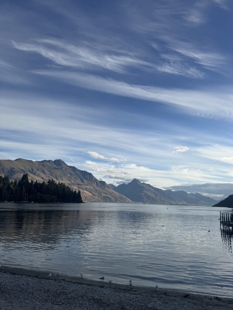 lakefront view in queenstown, new zealand